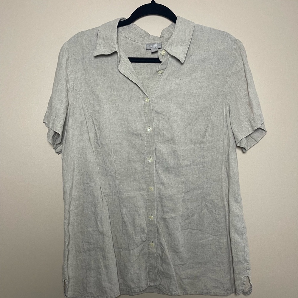 J. Jill Tan Casual Button Down Shirt